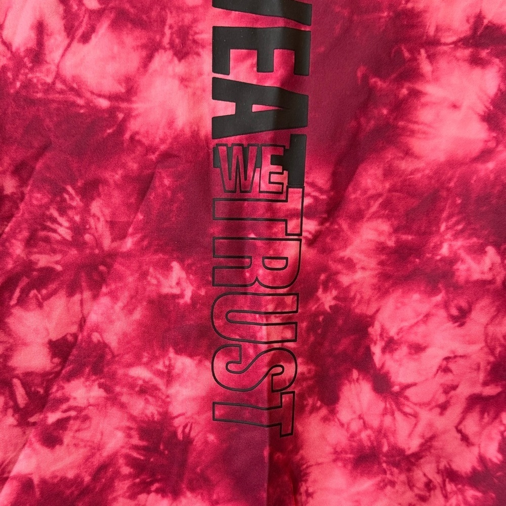 Zumba Fitness strong Hot Pink Tie-Dye Crewneck Sweatshirt with Black Accents EUC - Picture 6 of 12